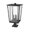 Z-Lite Seoul 3 Light Outdoor Pier Mounted Fixture, Oil Rubbed Bronze & Clear 571PHXLR-533PM-ORB - alternate 3